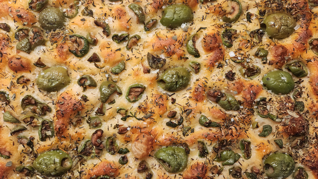 Olive & thyme focaccia bread